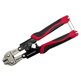 QUAXLENT 8 Inch Mini Bolt Cutter CR-V Blade Heavy Duty Small Wire Cable Cutters Spring Load with Anti-Slip Handle for Cutting Steel Iron Copper Wires (Thickness Less than 3 mm), Red