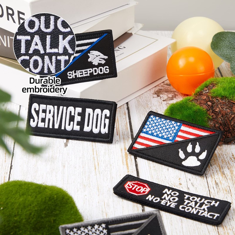 15 Pieces Service Dog Patches Dog Vest Patches Removable Tactical