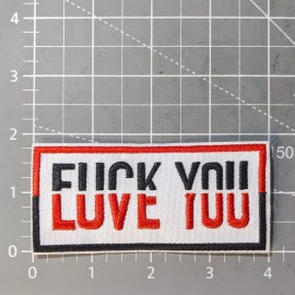 Love You F You Patch Emo Love Hate Punk Goth Memes  Embroidered Iron On 4x2"