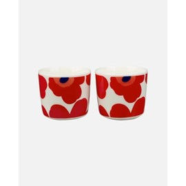 MARIMEKKO Oiva Unikko Coffee Cup Set of 2 – Refine Your Kitchen Décor with Our Iconic Stoneware – Stylish Porcelain Coffee Cups for Morning Brews and Cozy Evenings (7oz)