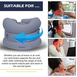 Wonder Care Soft Cervical Collar Adjustable Collar Neck Support Brace Neck Support Soft Neck Collar Neck Brace for Neck Pain and Support for Women & Men-L