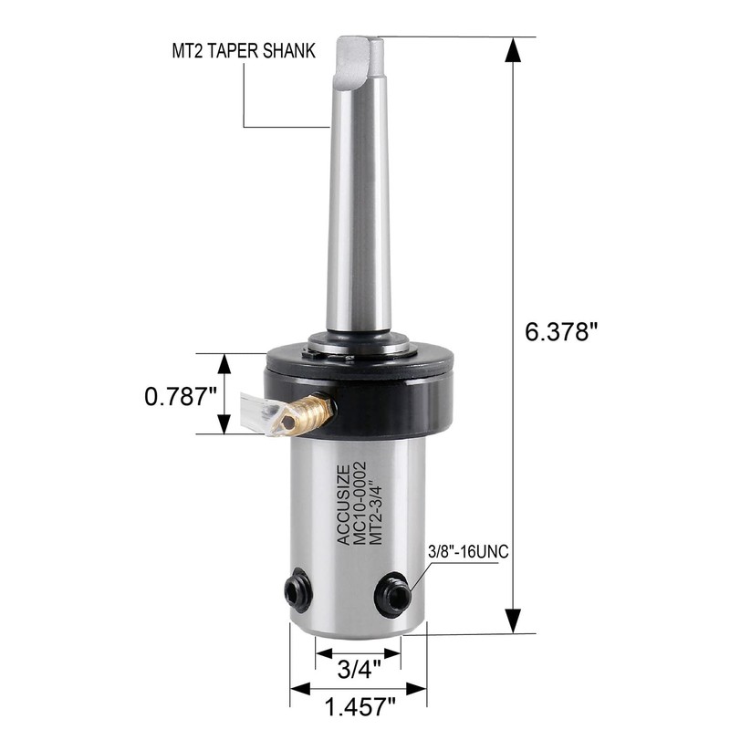 Accusize Industrial Tools Mt2 to 3/4 inch Weldon Shank with