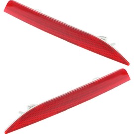 Evan Fischer Bumper Reflector Set Compatible with 2013-2019 Ford Taurus, Fits 2013-2019 Police Interceptor Sedan Rear Driver and Passenger Side FO1185104, FO1184104