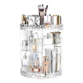 Organizador De Maquillaje Acrílico Giratorio Para Brochas
