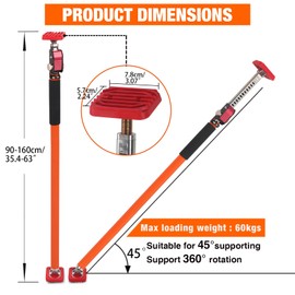 SMTOER Cabinet Jacks, Adjustable Support Pole, Third Hand Tool, Extends 35-63 Inch (90-160cm), 150 lb Capacity | Thickened All-Steel with Dual Safety Lock, 2 Pack