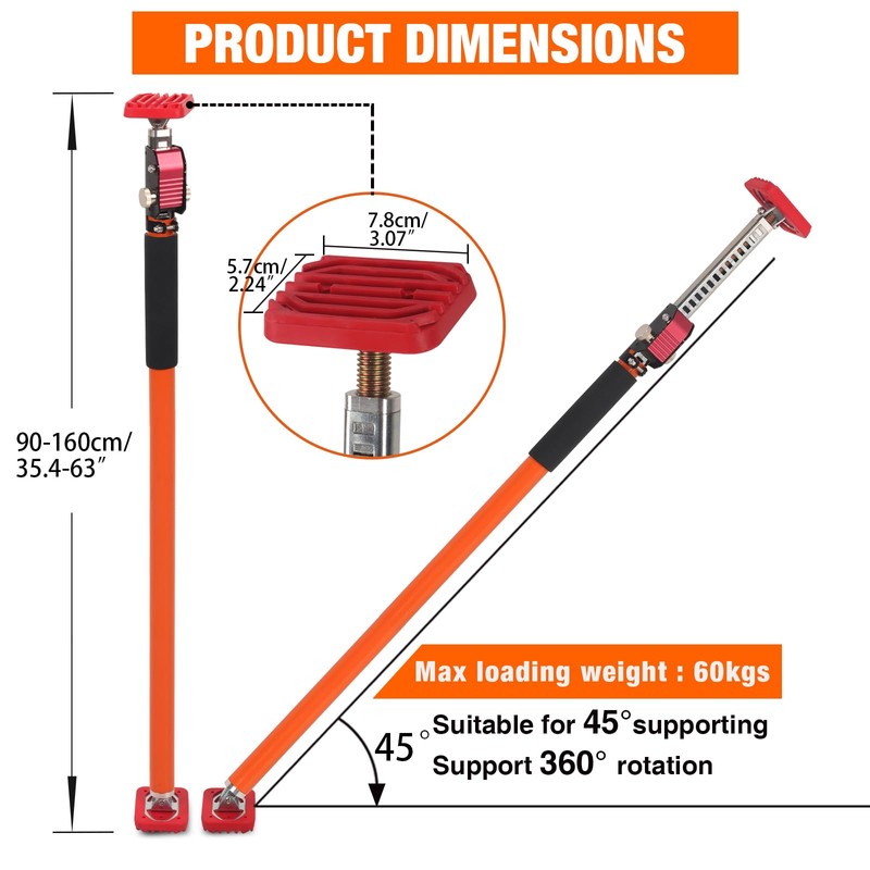 SMTOER Cabinet Jacks, Adjustable Support Pole, Third Hand Tool, Extends