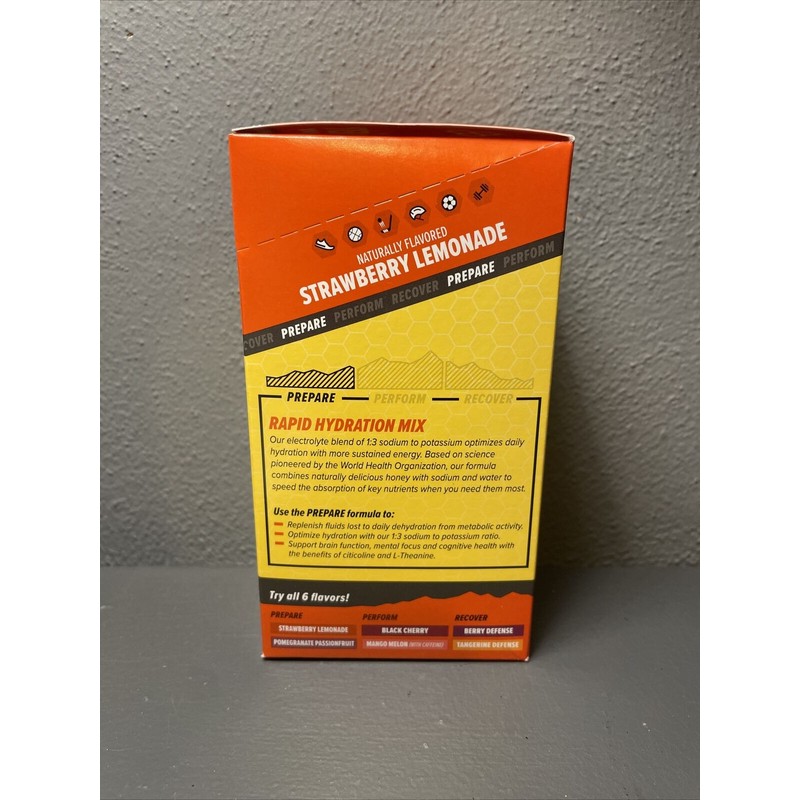 Honey Stinger Strawberry Lemonade Rapid Hydration Recovery 10 Pack Box