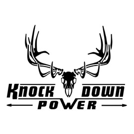 Knock Down Power - Elk Skull Decal - Elk Hunting Sticker - Hunting Automotive Window Decal - Truck Decals - European Mount - Elk Stickers - Hunters Image