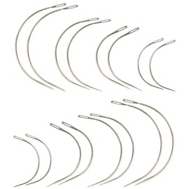 48-Pack Curved Needle Set, Curved Needle,Heavy-Duty Silver Weaving Needles, Optimal for Leather, Canvas Repair, Professional Grade, Durable Construction, Perfect for DIY Enthusiasts & Tailoring N