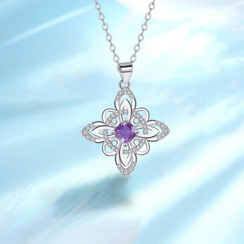 Pregeckit Original Witch Knot Necklace Wicca Witchcraft Necklace with Purple