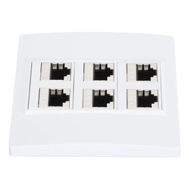 6 Port Ethernet Wall Plate, CAT6 Keystone Jack Wall Plate Female to Female, CAT5, CAT5E, CAT6, CAT6A Ethernet Network Connection Wall Plate for Work Home