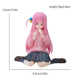 Gotoh Hitori Figures, Nervous Squint Goto Action Figure 9cm/3.5inch PVC Character Cosplay Model Collectible Handicrafts for Anime Fans Gift