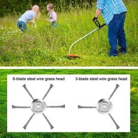 Universal Steel Wire Trimmer Head, String Trimmer Replacement Head, 6 Inch Steel Wire Grass Trimmer Head for Electric Cordless String Trimmers (3 Cutter Heads+6 Cutter Heads, GENERIC, 1, 01)