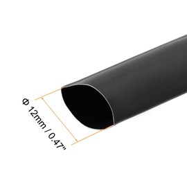 TA-VIGOR 12mm Heat Shrink Tubing, 7M Length Heat Shrink Sleeving, 2:1 Ratio Heat Shrink Tube for Electrical Insulation, Repairs, Wrap Cable, Wire Connectors, Black