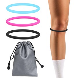 YELARXI Patella Band Knee Band, Patellar Tendon Support Strap with Storage Bag Fit for Knee Pain Ease Basketball Running Hiking Soccer Sports - (3 Set, Black/Red/Fluorescent Blue)