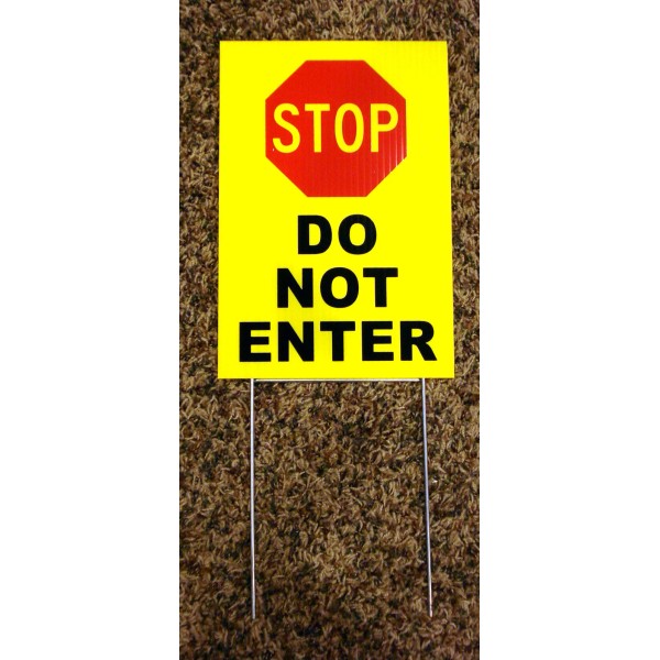 STOP - DO NOT ENTER 8" x12" Plastic Coroplast Sign