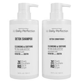 (dp) Detox Shampoo & Conditioner – Hydrate, Clarify & Remove Buildup, Oil & Impurities – Clean, Salon-Grade Formula with Biotin + Keratin