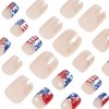 4th of July Press on Nails Short Square French Tip