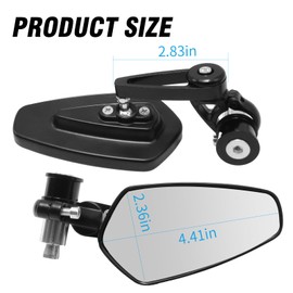 Espejo de extremo de barra de motocicleta, espejo retrovisor universal de 7/8 pulgadas, repuesto para MT09 MT03 Z125 Z400 Z650 Z900 SV650 CB300F CB500F