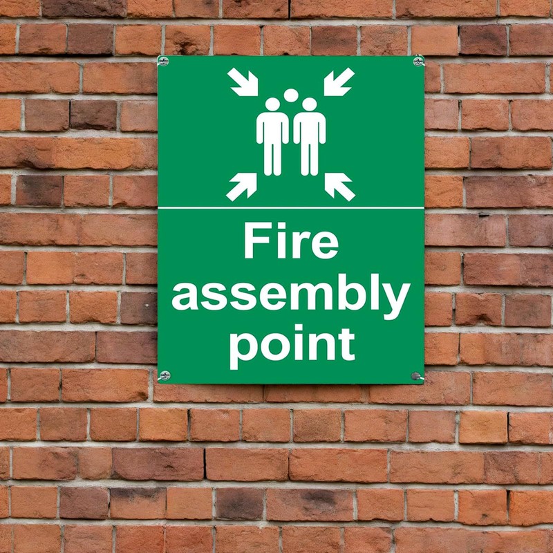 1 PCS Fire Assembly Point Sign Outdoor Aluminum Plate Signs