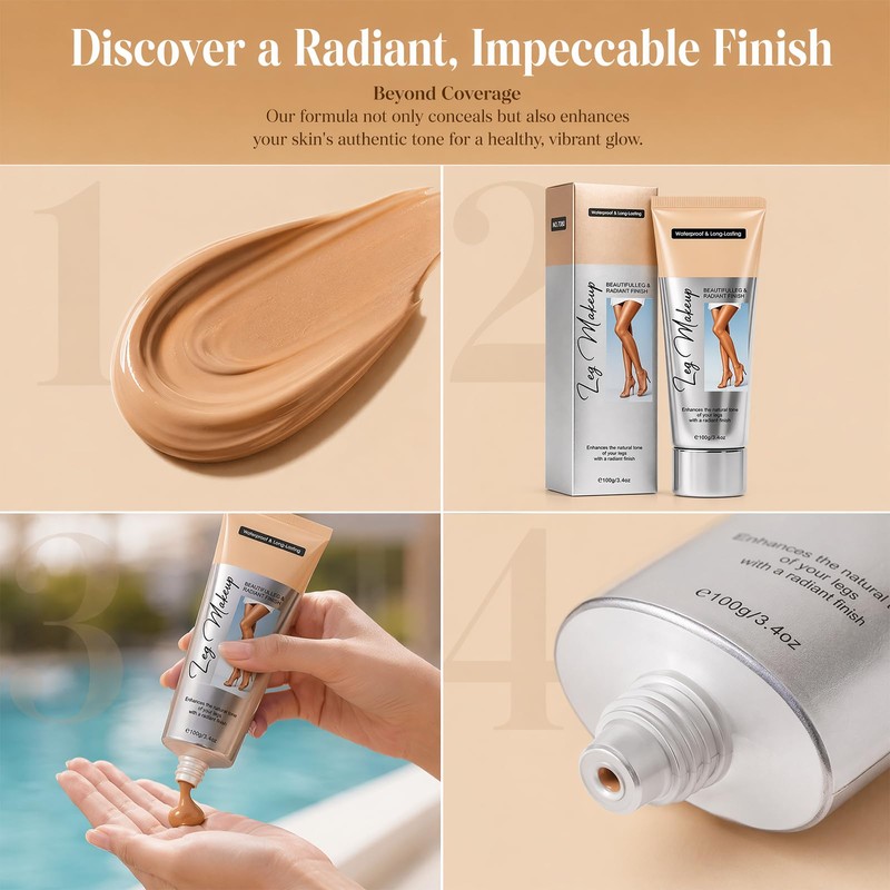 Leg Make Up Waterproof, 24-Hour Body Coverage Perfector for Legs,