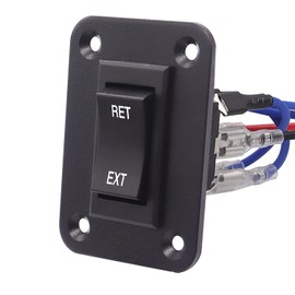 TWTADE Momentary Polarity Reverse Rocker Toggle Switch Control Motor Up Down Forward Reverse 20A 50V DC/15A 250V AC 6 Pin 3 Position (ON)-Off-(ON) with Panel and Wire KCD2-7-223-6PIN+M-075-1K+X
