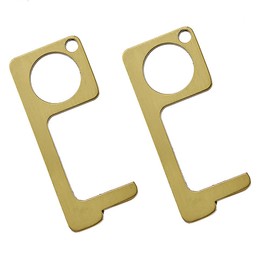 Door Opener Touchless Brass Touch Screen Lifters Handle Buttons (Gold) 2pcs