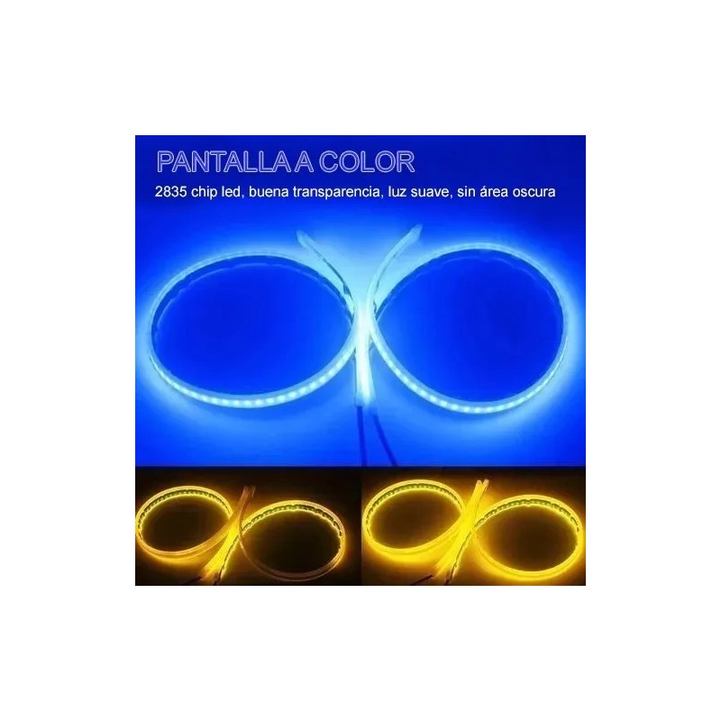 PUNKZZ Par Tira Led Drl 60cm Azul Hielo Direccional Secuencial