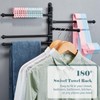 Swivel Out Towel Racks with Hooks 2-Bars Foldable Arms Bath