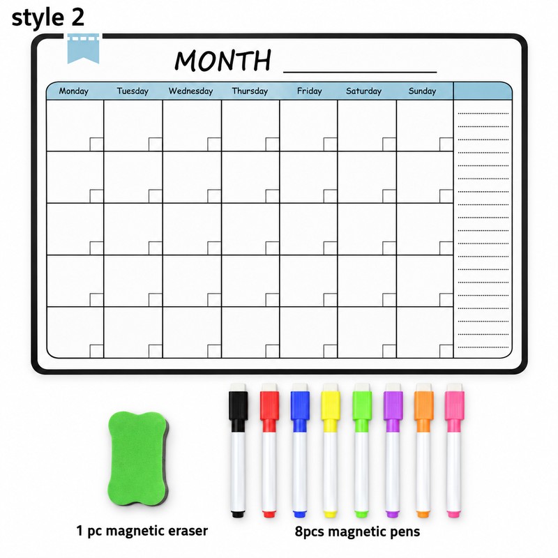 A3 Magnetic Dry Erase Calendar for Weekly & Monthly Planning
