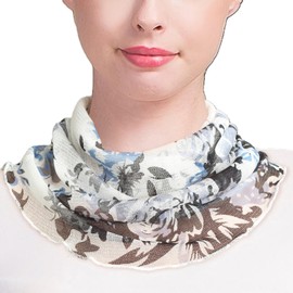 sanctrifolium 100% Silk Neck Cover, Snood, UV Protection, Cold Protection, Sunburn Protection, Neck UV Protection, Women's Floral Print, multicolor
