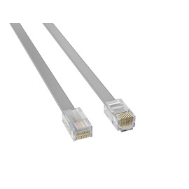 CableLeader 25ft RJ-45 8P8C Reverse Cat6 Ethernet Network Cable - Gold Plated, Telephone Line Flat Cord for Routers/Switches/Modems/VoIP Phones