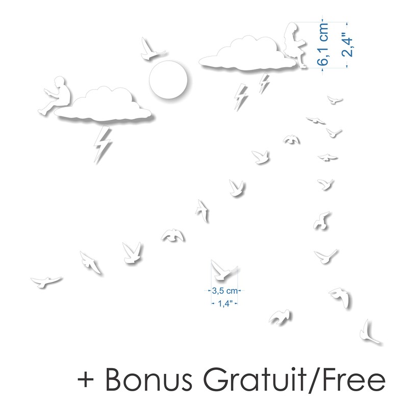 Imaggge.com Anti-Collision Stickers for Glass Doors (Clouds) – Prevents Birds