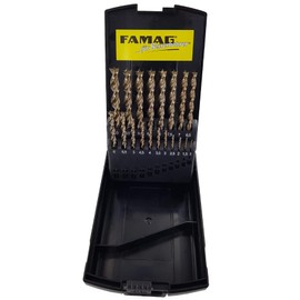 Famag HSS-G Set of 19 Twist Drill Bits for Wood