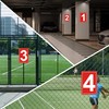Numbered Sign 3, Aluminum Number Signs for Tennis Court, 12x8