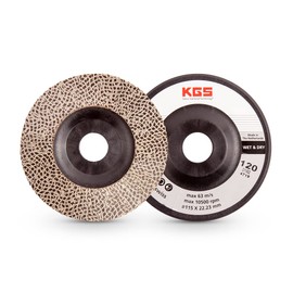 KGS Hybrid Diamond Flap Disc 4.5 inch 5/8 inch-11 Metal Adapter (Grit 120 (Black))