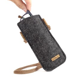 stilbag Neck Glasses Case Made of Wool Felt, Robust Attachment Case for Glasses, Suitable for Men and Women, Handmade in Germany, Anthracite - Mocha