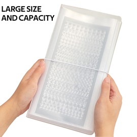 2 Pcs Sticker Storage Book, BetterJonny Large Clear Storage Book for Planner Scrapbook Stickers Organizer Binder 50 Page 4.8 x 9.7 Inch