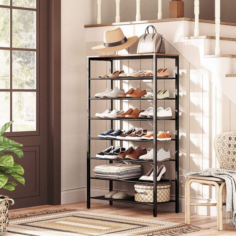MAHANCRIS 8-Tier Shoe Rack, Large Capacity Shoe Shelf, Shoe Organizer
