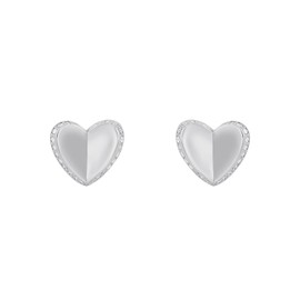 s.Oliver 925 Sterling Silver Stud Earrings for Women, Earrings, Heart, Comes in Jewellery Gift Box, Sterling Silver, Created Cubic Zirconia