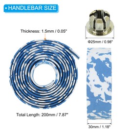 PATIKIL Bike Handlebar Tape, 4 Pack EVA Camouflage Handle Grip Wraps Non-Slip Bicycle Bar Tape with Black End Plugs for Racing Bicycles Road Bicycle, Blue White