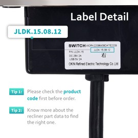 Okin 5 Button Recliner Replacement Parts, Hand Control Handset 5 Pin Plug with USB, Lift Chair Control Replacement for Power Recliner Chair, Electric Recliner, Sofa Reclinable, Right Side