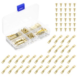 sourcing map 100Pcs Picture Hangers, Picture Frame Hook, Frame Backing Fasteners with 200 Pcs Screws for Hanging Clock Paintings Pictures, Gold