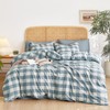 Wake In Cloud - Gingham Cotton Duvet Cover Set, Plaid