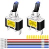 MKBKLLJY 2pcs Illuminated Toggle Switch DC 12V 30A SPST 3