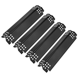 M METERXITY 4-Pack Grill Heat Plates Replacement Parts for Nexgrill, 14.6" Porcelain Steel Heat Tents Burner Cover for Charbroil, Heat Shields Deflector for BBQ Gas Grill [Black]