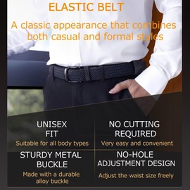 JIFANPAUL Elastic Braided Belt for Men and Women,Stretchable Adjustable Web Woven Belt for Work,Casual Wear, and Golf