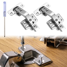 2pcs 135 Degree Kitchen Cupboard Hinges, Cabinet Hinges Soft, Folding Doors Hinges with Screws Screwdriver