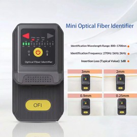 Elfcam - Identificatore di fibre ottiche FTTH,Rilevatore di fibre attive 1310/1490/1550 nm con indicatore di direzione del segnale, compatibile con 250 µm 900 µm 2,0 mm 3,0 mm, compatibile con