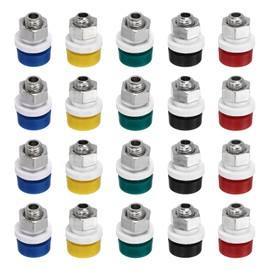 MECCANIXITY 20 Pcs Banana Jack, 5A 4 x 2mm Panel Mount Banana Female Panel Socket Jack, 2mm Binding Post Adapter for Banana Plug Connectors, 5 Colors
